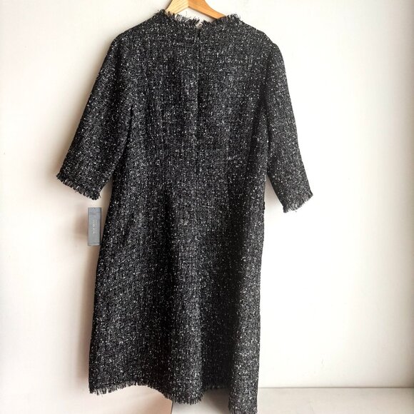 Teri John Saks Fifth Avenue Tweed Embroidered Sheath Dress 18 - Picture 8 of 9